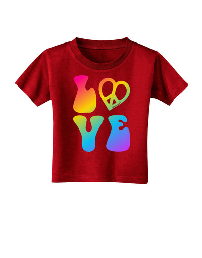 Peace and Love - Peace Heart Love Toddler T-Shirt Dark-Toddler T-Shirt-TooLoud-Red-2T-Davson Sales