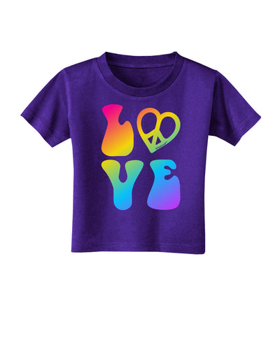 Peace and Love - Peace Heart Love Toddler T-Shirt Dark-Toddler T-Shirt-TooLoud-Purple-2T-Davson Sales