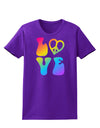 Peace and Love - Peace Heart Love Womens Dark T-Shirt-TooLoud-Purple-X-Small-Davson Sales