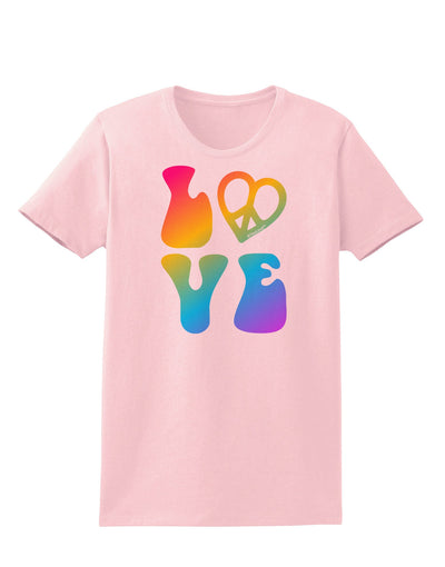 Peace and Love - Peace Heart Love Womens T-Shirt-Womens T-Shirt-TooLoud-PalePink-X-Small-Davson Sales