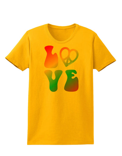 Peace and Love - Peace Heart Love Womens T-Shirt-Womens T-Shirt-TooLoud-Gold-X-Small-Davson Sales