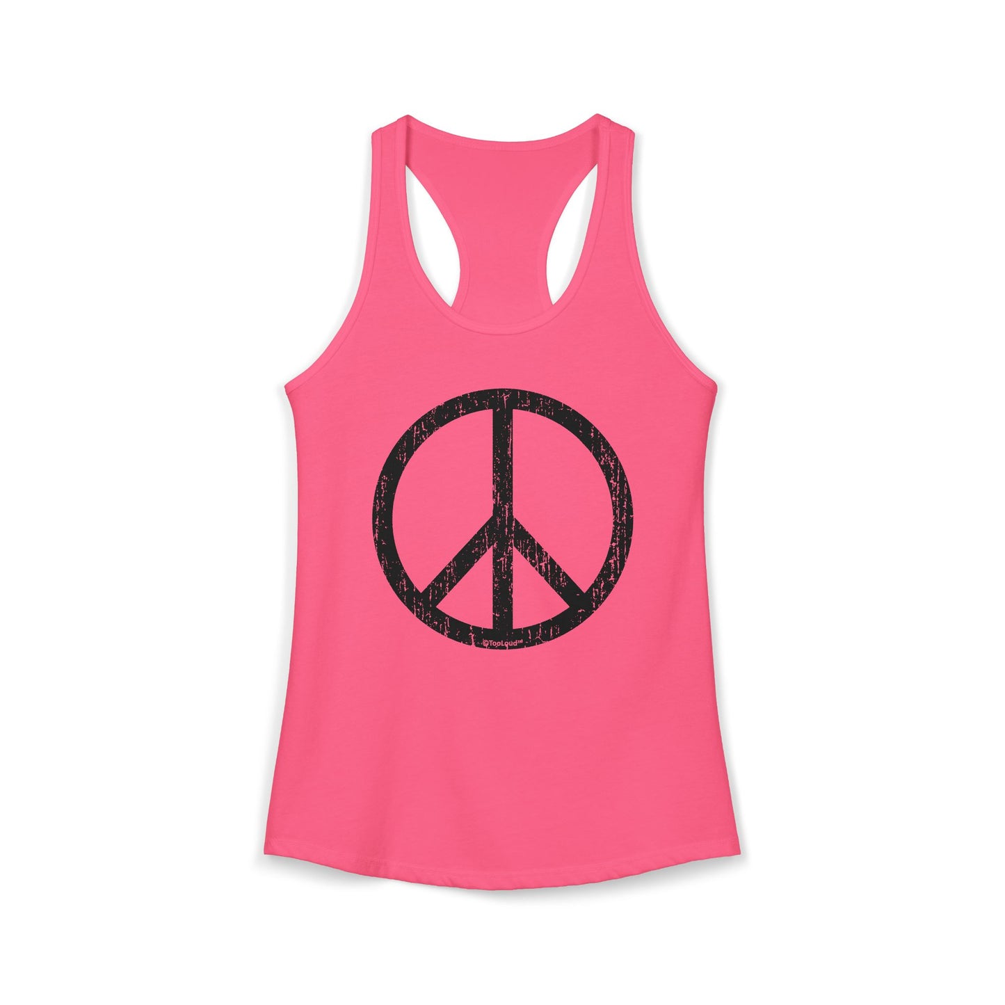 Peace Sign Symbol - Distressed Womens Racerback Tank Top