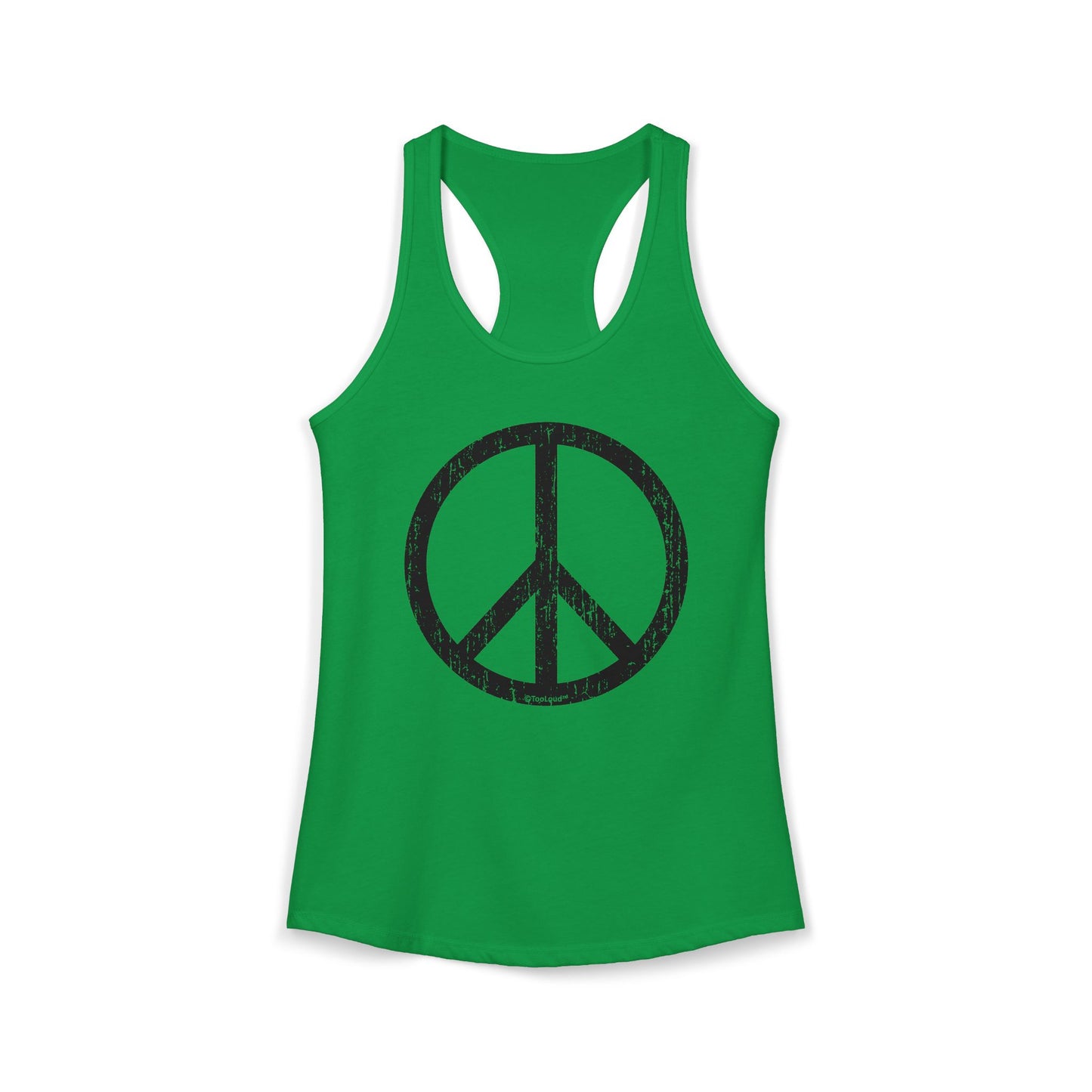 Peace Sign Symbol - Distressed Womens Racerback Tank Top