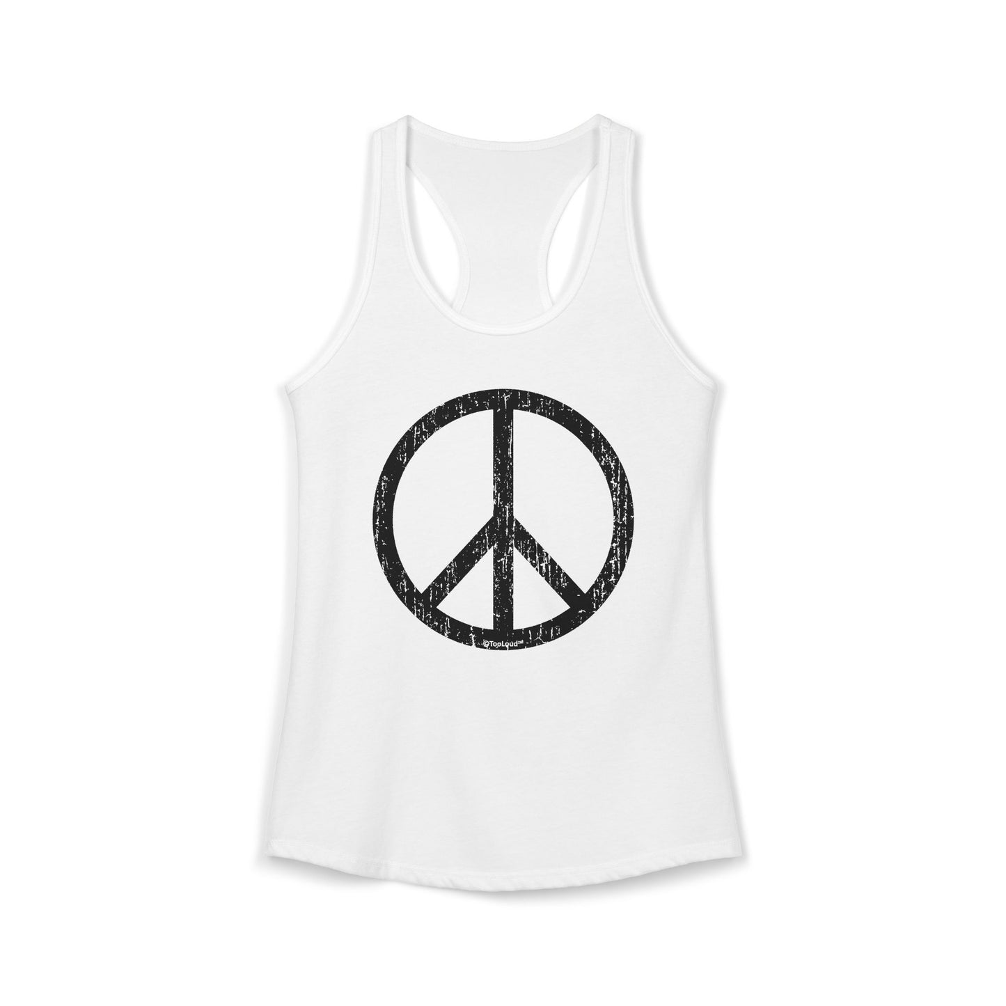 Peace Sign Symbol - Distressed Womens Racerback Tank Top