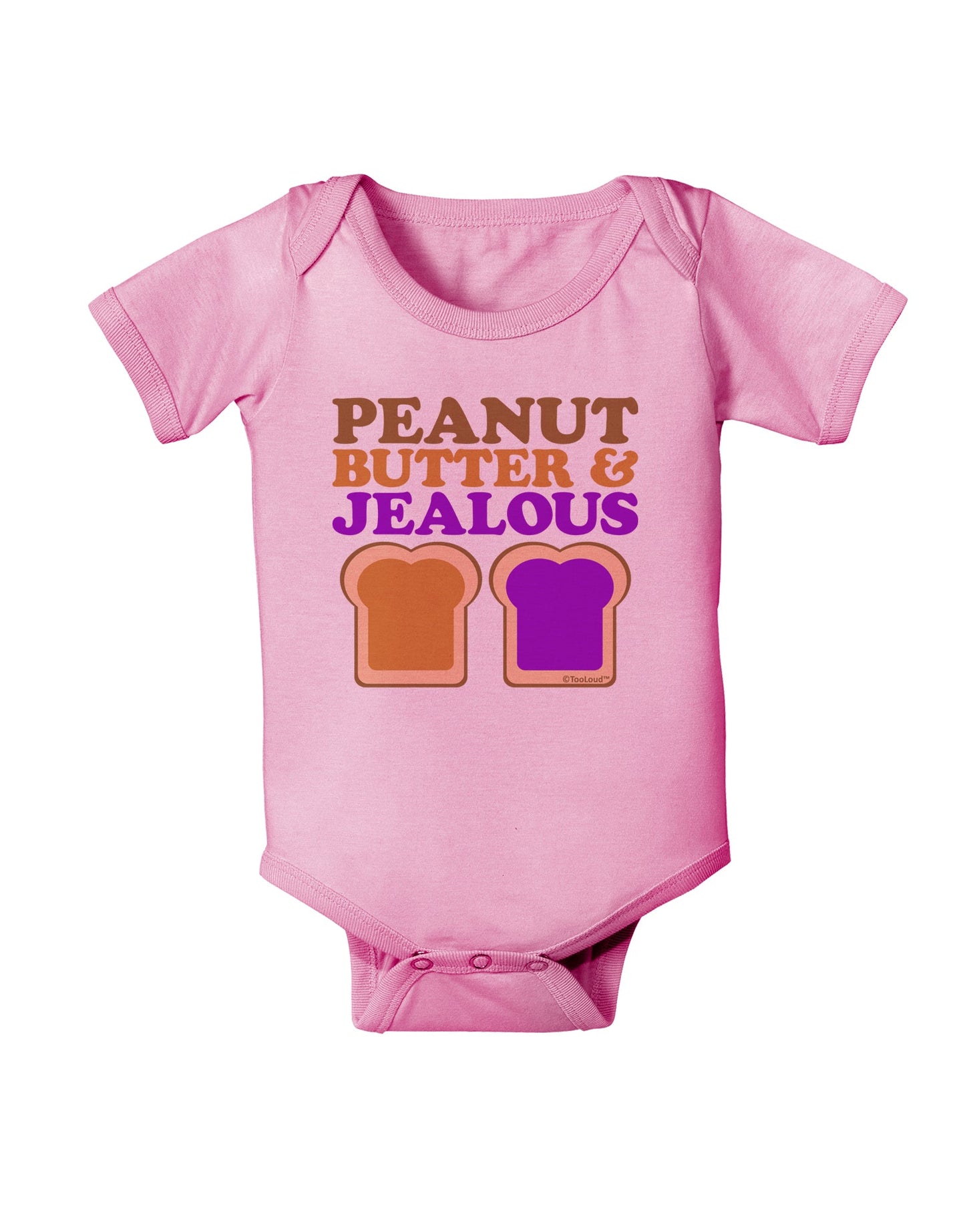 Peanut Butter and Jealous Baby Romper Bodysuit by TooLoud-Baby Romper-TooLoud-Light-Pink-06-Months-Davson Sales