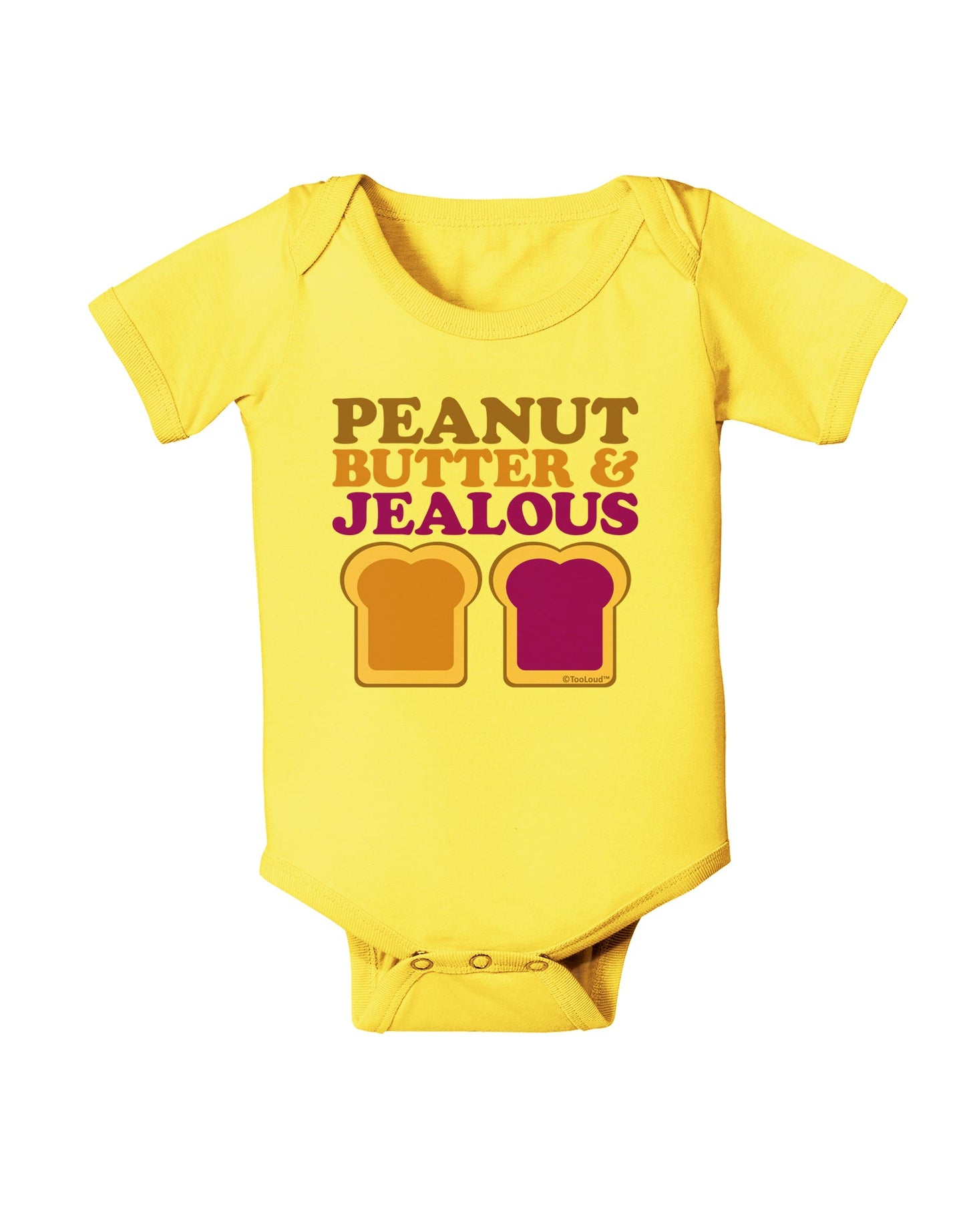 Peanut Butter and Jealous Baby Romper Bodysuit by TooLoud-Baby Romper-TooLoud-Yellow-06-Months-Davson Sales