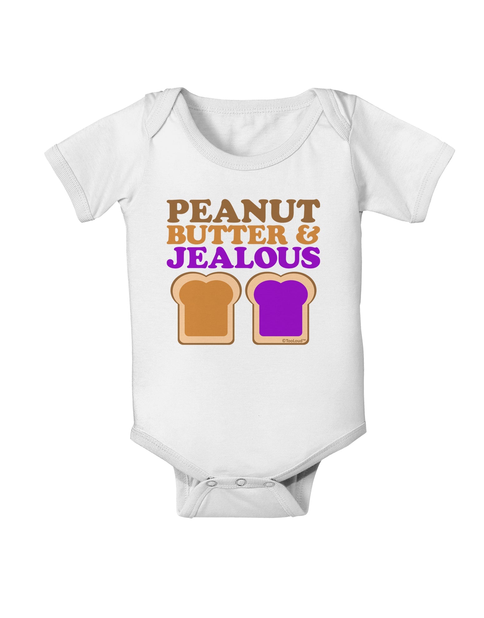 Peanut Butter and Jealous Baby Romper Bodysuit by TooLoud-Baby Romper-TooLoud-White-06-Months-Davson Sales