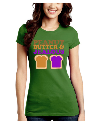 Peanut Butter and Jealous Juniors Crew Dark T-Shirt by TooLoud-T-Shirts Juniors Tops-TooLoud-Kiwi-Green-Juniors Fitted X-Small-Davson Sales