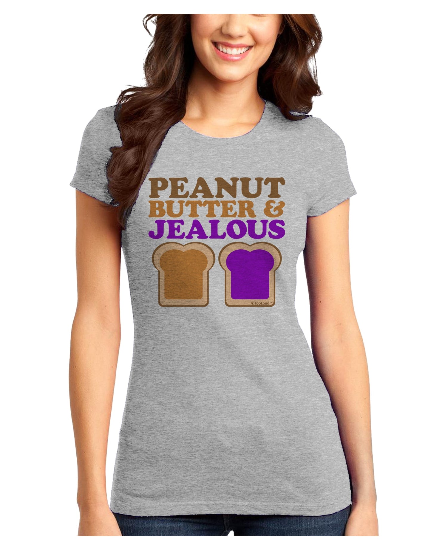 Peanut Butter and Jealous Juniors T-Shirt by TooLoud-Womens Juniors T-Shirt-TooLoud-Ash-Gray-Juniors Fitted X-Small-Davson Sales