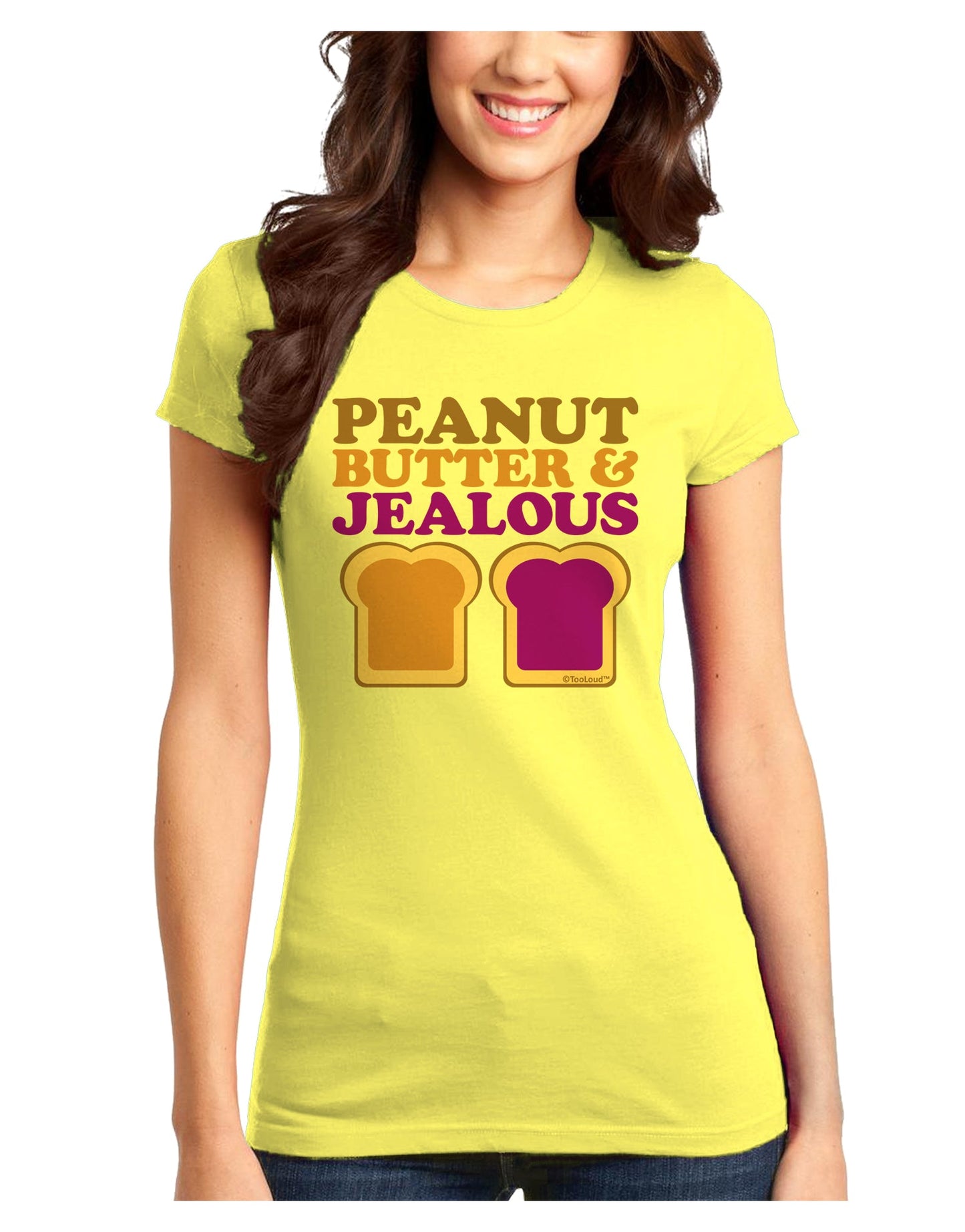 Peanut Butter and Jealous Juniors T-Shirt by TooLoud-Womens Juniors T-Shirt-TooLoud-Yellow-Juniors Fitted X-Small-Davson Sales
