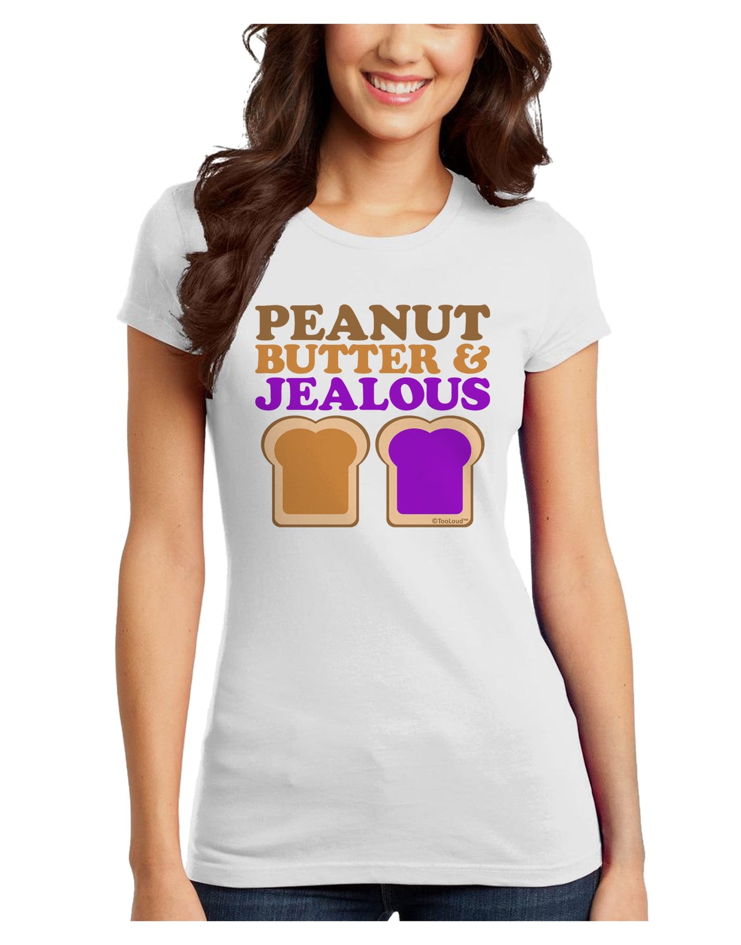 Peanut Butter and Jealous Juniors T-Shirt by TooLoud-Womens Juniors T-Shirt-TooLoud-White-Juniors Fitted X-Small-Davson Sales