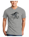 Pegasus Color Illustration Adult V-Neck T-shirt-Mens V-Neck T-Shirt-TooLoud-HeatherGray-Small-Davson Sales