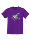 Pegasus Color Illustration Childrens Dark T-Shirt-Childrens T-Shirt-TooLoud-Purple-X-Small-Davson Sales
