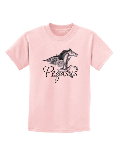 Pegasus Color Illustration Childrens T-Shirt-Childrens T-Shirt-TooLoud-PalePink-X-Small-Davson Sales