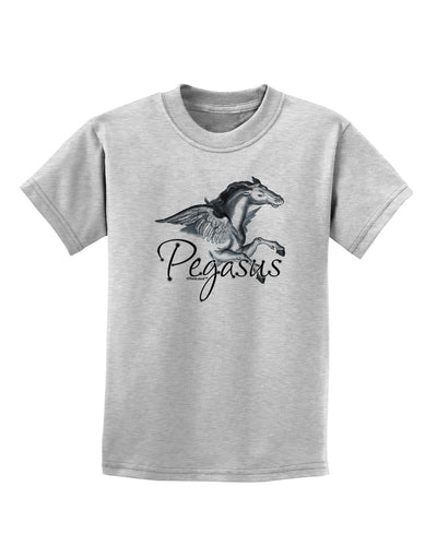 Pegasus Color Illustration Childrens T-Shirt-Childrens T-Shirt-TooLoud-AshGray-X-Small-Davson Sales