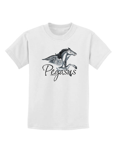 Pegasus Color Illustration Childrens T-Shirt-Childrens T-Shirt-TooLoud-White-X-Small-Davson Sales