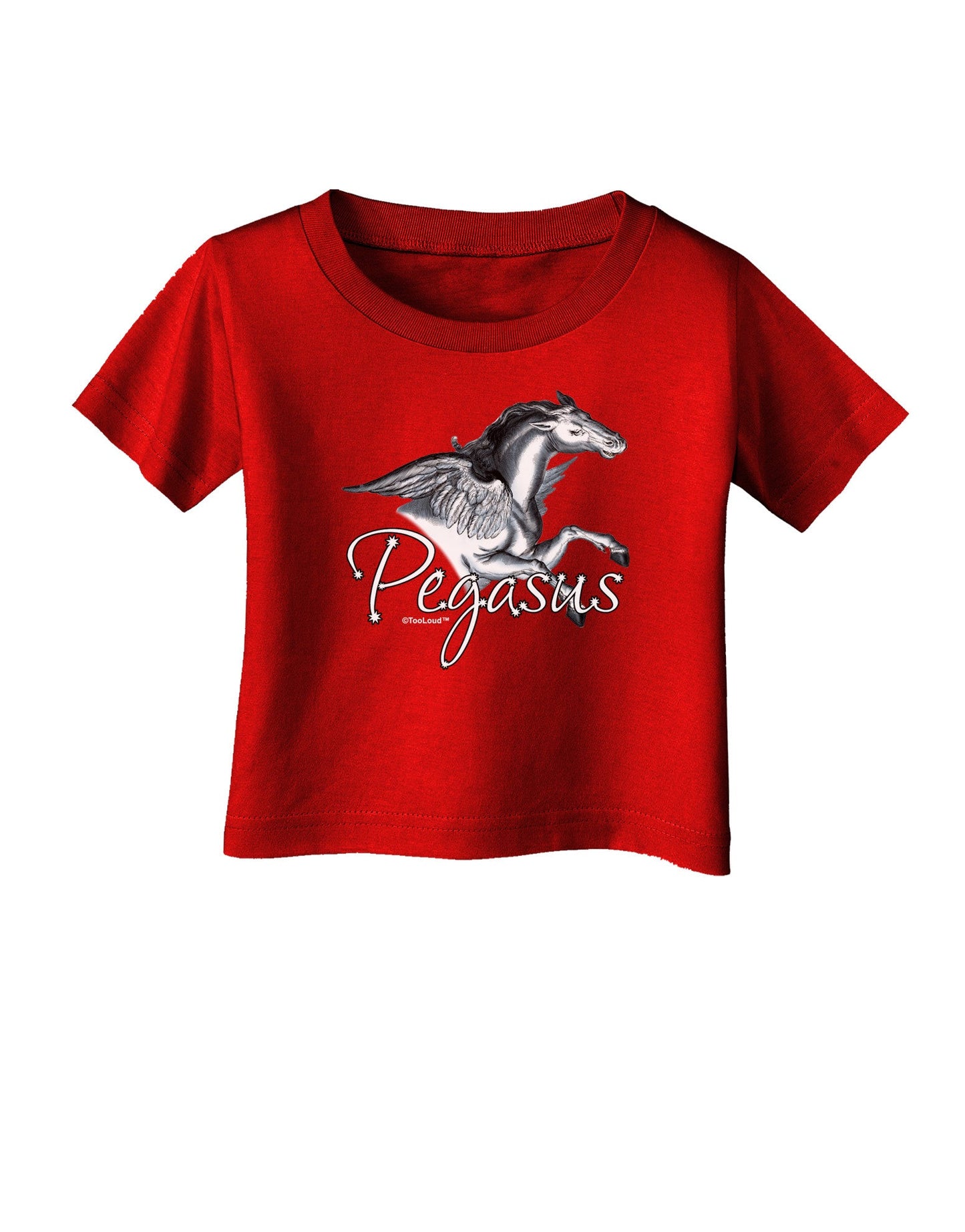 Pegasus Color Illustration Infant T-Shirt Dark-Infant T-Shirt-TooLoud-Red-06-Months-Davson Sales