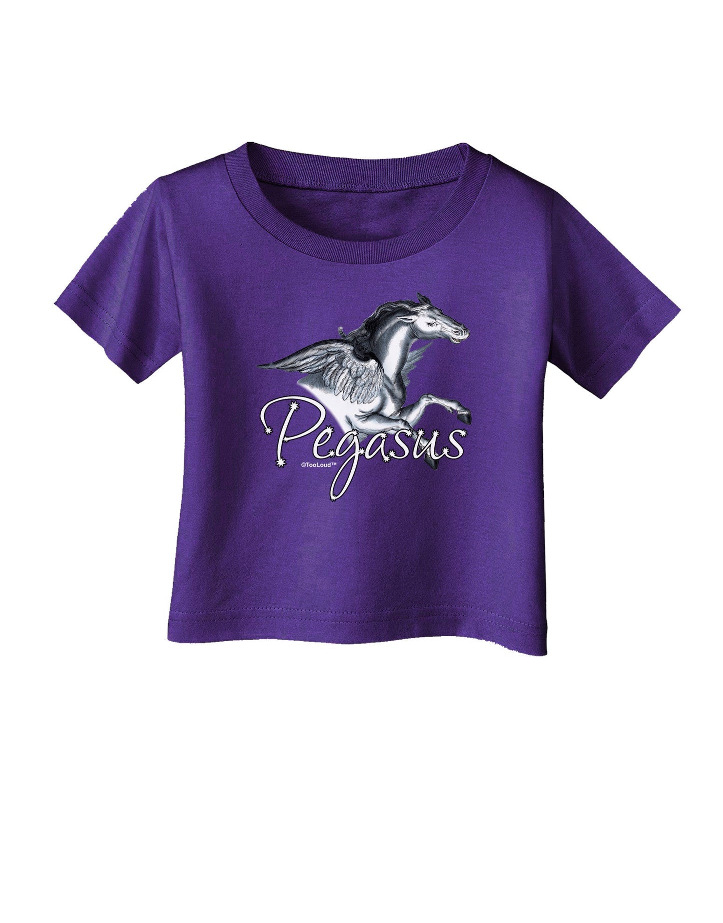 Pegasus Color Illustration Infant T-Shirt Dark-Infant T-Shirt-TooLoud-Purple-06-Months-Davson Sales