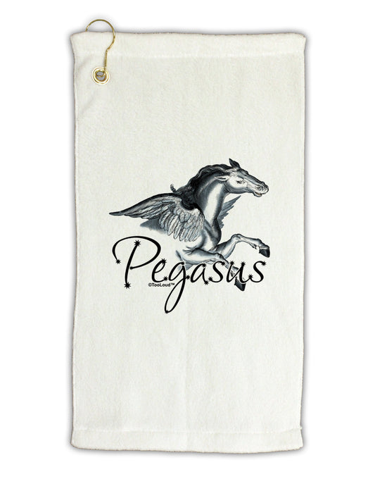 Pegasus Color Illustration Micro Terry Gromet Golf Towel 11"x19-Golf Towel-TooLoud-White-Davson Sales