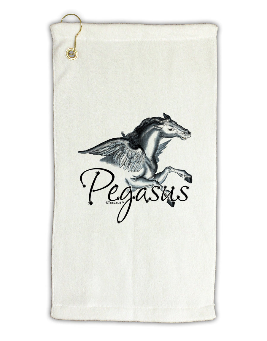 Pegasus Color Illustration Micro Terry Gromet Golf Towel 11&#x22;x19-Golf Towel-TooLoud-White-Davson Sales