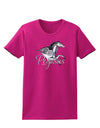 Pegasus Color Illustration Womens Dark T-Shirt-TooLoud-Hot-Pink-Small-Davson Sales