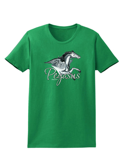 Pegasus Color Illustration Womens Dark T-Shirt-TooLoud-Kelly-Green-X-Small-Davson Sales