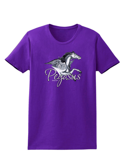 Pegasus Color Illustration Womens Dark T-Shirt-TooLoud-Purple-X-Small-Davson Sales