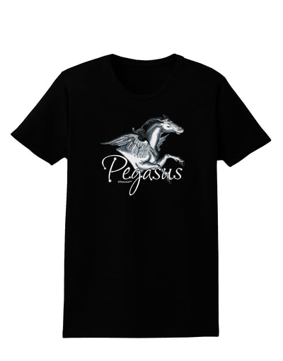 Pegasus Color Illustration Womens Dark T-Shirt-TooLoud-Black-X-Small-Davson Sales