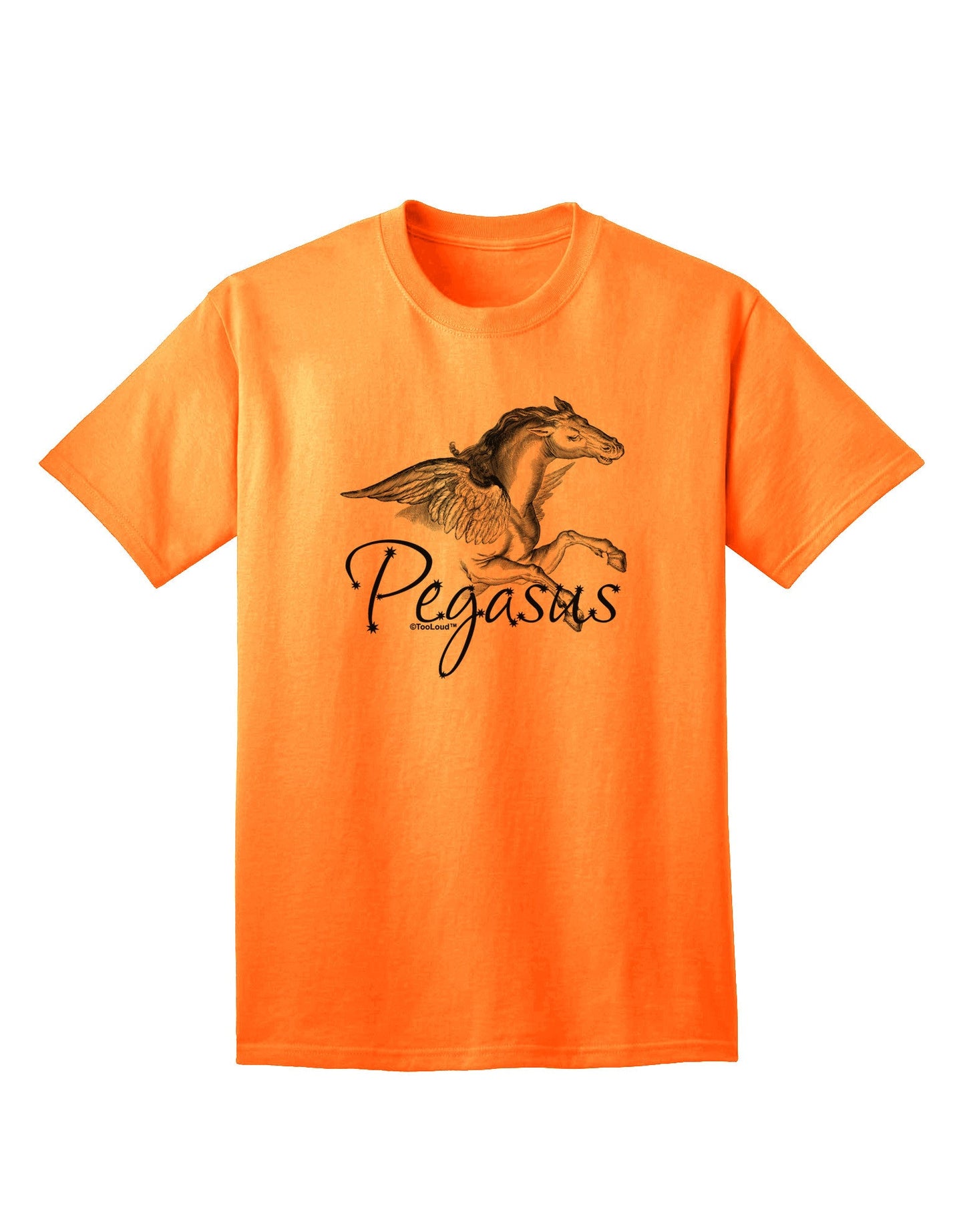 Pegasus Illustration Adult T-Shirt-Mens T-Shirt-TooLoud-Neon-Orange-Small-Davson Sales