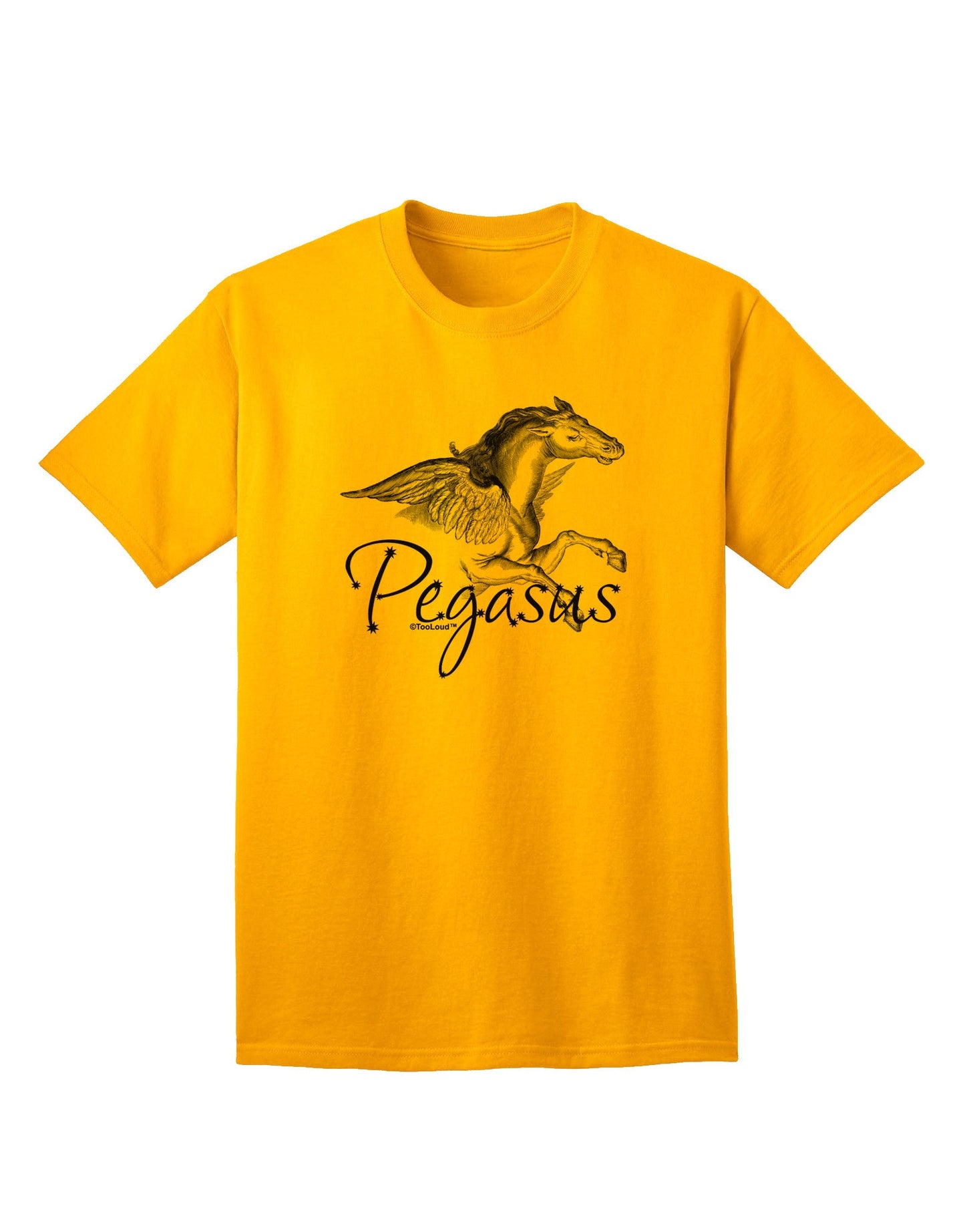Pegasus Illustration Adult T-Shirt-Mens T-Shirt-TooLoud-Gold-Small-Davson Sales