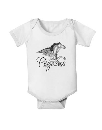 Pegasus Illustration Baby Romper Bodysuit-Baby Romper-TooLoud-White-06-Months-Davson Sales