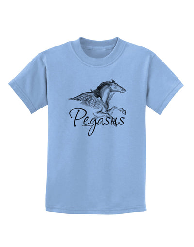 Pegasus Illustration Childrens T-Shirt-Childrens T-Shirt-TooLoud-Light-Blue-X-Small-Davson Sales