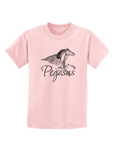 Pegasus Illustration Childrens T-Shirt-Childrens T-Shirt-TooLoud-PalePink-X-Small-Davson Sales