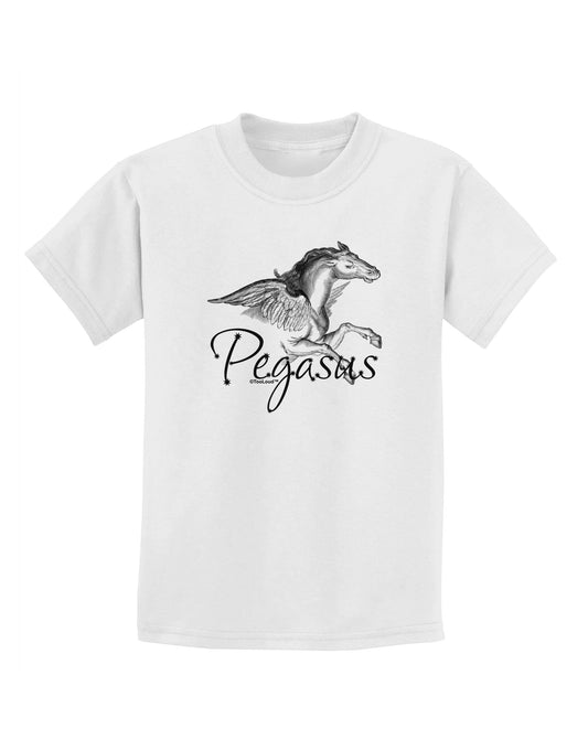 Pegasus Illustration Childrens T-Shirt-Childrens T-Shirt-TooLoud-White-X-Small-Davson Sales