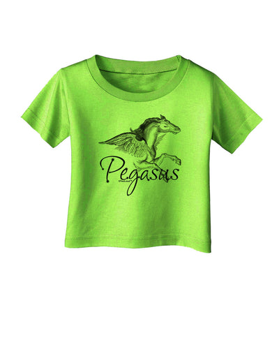 Pegasus Illustration Infant T-Shirt-Infant T-Shirt-TooLoud-Lime-Green-06-Months-Davson Sales