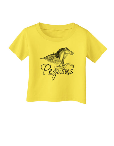 Pegasus Illustration Infant T-Shirt-Infant T-Shirt-TooLoud-Yellow-06-Months-Davson Sales