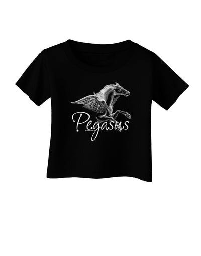 Pegasus Illustration Infant T-Shirt Dark-Infant T-Shirt-TooLoud-Black-06-Months-Davson Sales