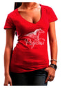 Pegasus Illustration Juniors V-Neck Dark T-Shirt-Womens V-Neck T-Shirts-TooLoud-Red-Juniors Fitted Small-Davson Sales