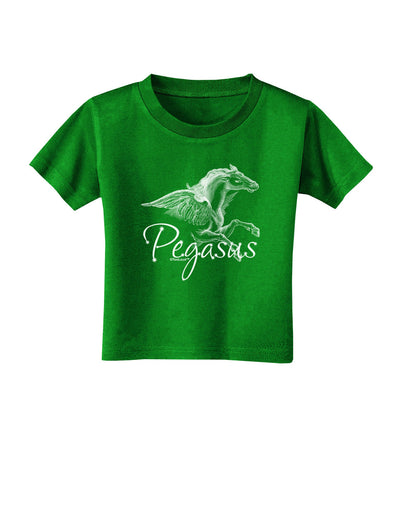 Pegasus Illustration Toddler T-Shirt Dark-Toddler T-Shirt-TooLoud-Clover-Green-2T-Davson Sales