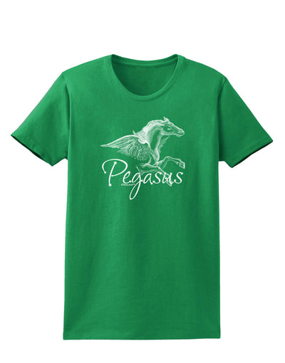 Pegasus Illustration Womens Dark T-Shirt-TooLoud-Kelly-Green-X-Small-Davson Sales