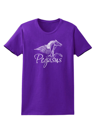 Pegasus Illustration Womens Dark T-Shirt-TooLoud-Purple-X-Small-Davson Sales