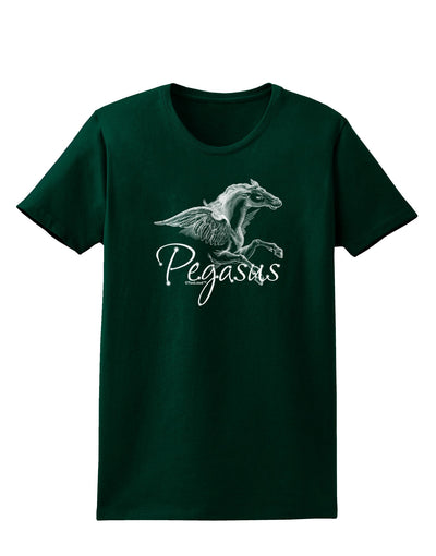 Pegasus Illustration Womens Dark T-Shirt-TooLoud-Forest-Green-Small-Davson Sales