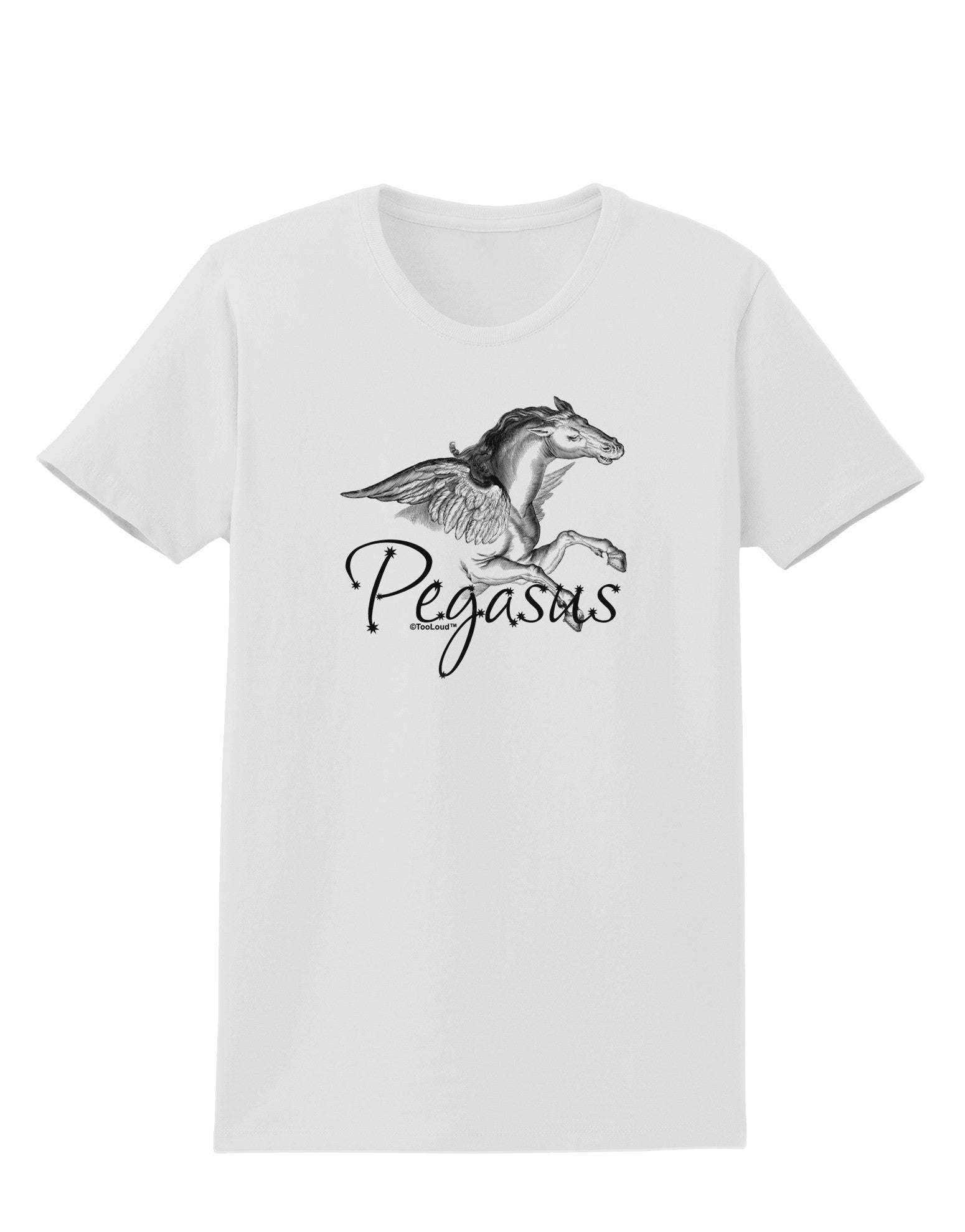 Pegasus Illustration Womens T-Shirt-Womens T-Shirt-TooLoud-White-X-Small-Davson Sales