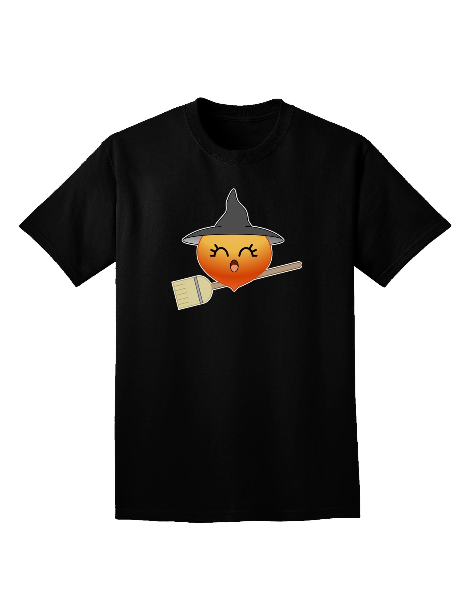 Penelope Peach Witch - Cute Fruit Adult Dark V-Neck T-Shirt-Mens V-Neck T-Shirt-TooLoud-Black-Small-Davson Sales