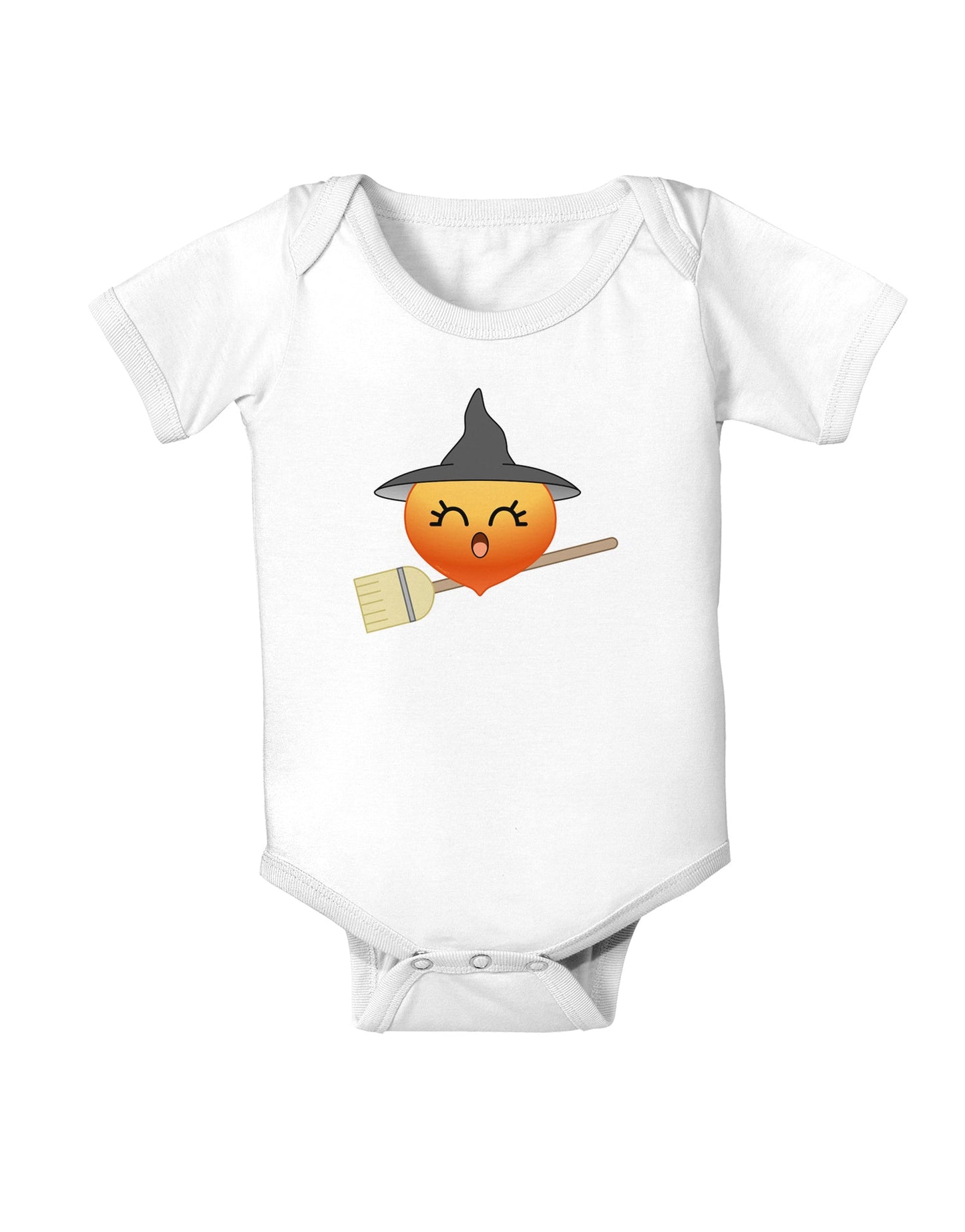Penelope Peach Witch - Cute Fruit Baby Romper Bodysuit-Baby Romper-TooLoud-White-06-Months-Davson Sales