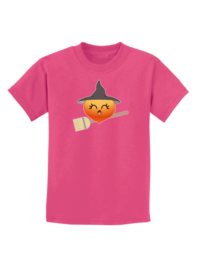 Penelope Peach Witch - Cute Fruit Childrens Dark T-Shirt-Childrens T-Shirt-TooLoud-Sangria-X-Small-Davson Sales