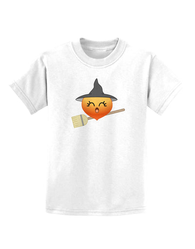 Penelope Peach Witch - Cute Fruit Childrens T-Shirt-Childrens T-Shirt-TooLoud-White-X-Small-Davson Sales