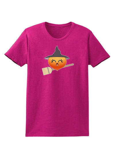 Penelope Peach Witch - Cute Fruit Womens Dark T-Shirt-Womens T-Shirt-TooLoud-Hot-Pink-Small-Davson Sales