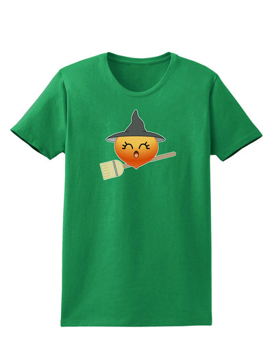 Penelope Peach Witch - Cute Fruit Womens Dark T-Shirt-Womens T-Shirt-TooLoud-Kelly-Green-X-Small-Davson Sales