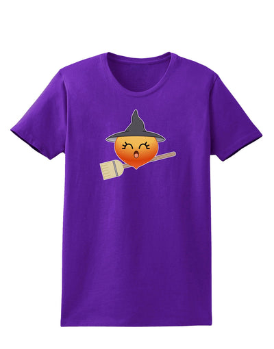 Penelope Peach Witch - Cute Fruit Womens Dark T-Shirt-Womens T-Shirt-TooLoud-Purple-X-Small-Davson Sales